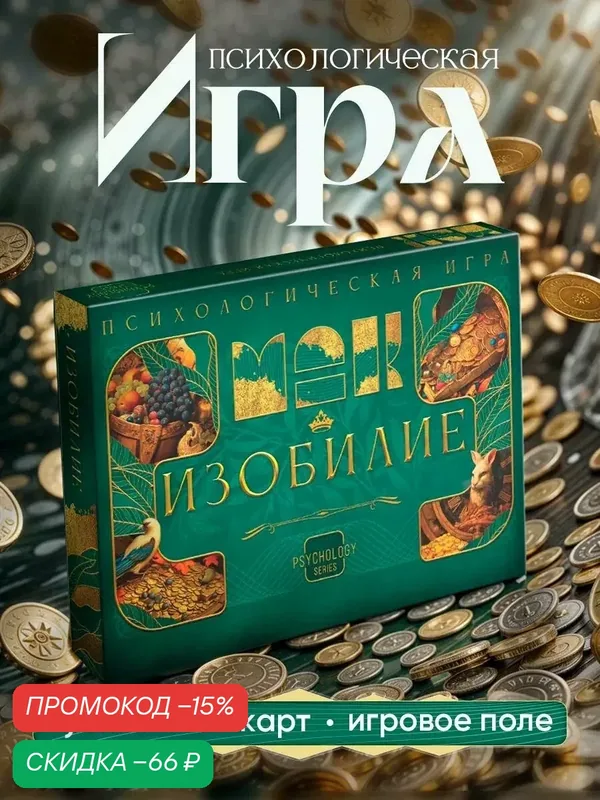 Психологическая игра «Изобилие», 60 карт (7 х 12 см), игровое поле, кубик, 16+ — ЛАС ИГРАС, скидка по промокоду Яндекс Маркет