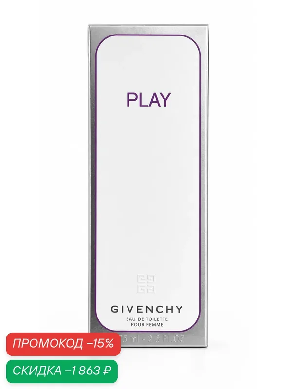 GIVENCHY Туалетная вода Play for Her Eau de Toilette, фруктовые, цветочные ноты, 75 мл — GIVENCHY, скидка по промокоду Яндекс Маркет