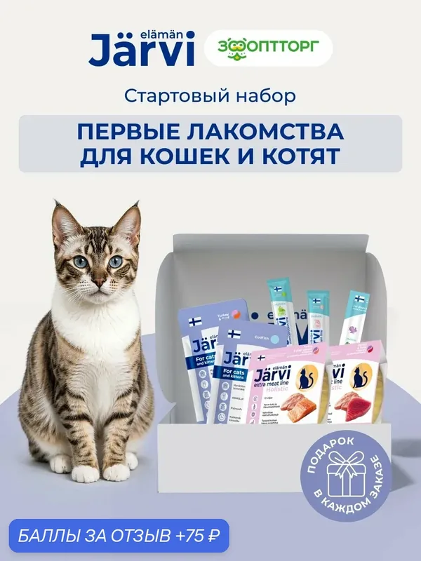 Стартовый набор Jarvi для кошек и котят Первые лакомства, 19 штук — Jarvi, скидка по промокоду Яндекс Маркет