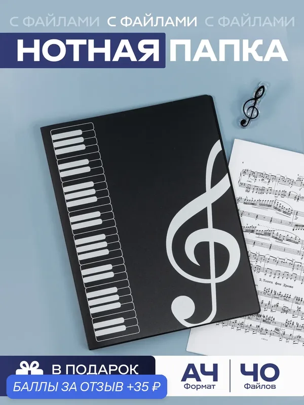 Папка для нот, с файлами А4 черная, 40 файлов, нотная папка, COLOR Si — COLOR Si, 35 баллов за отзыв Яндекс Маркет