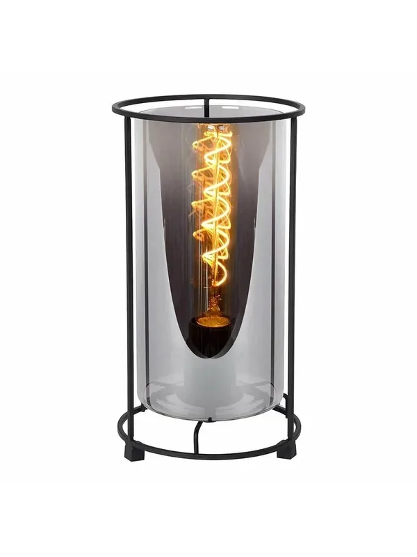 Настольная лампа De Fran FTW-2303 Е27 40Вт 220 В черный+дымчатое стекло, серия Ретон — De Fran, скидка по промокоду Яндекс Маркет