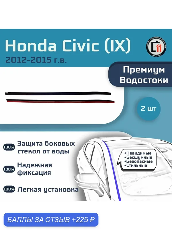 HONDA CIVIC 2012-2015 (IX) - Премиум водостоки лобового стекла — 225 баллов за отзыв Яндекс Маркет