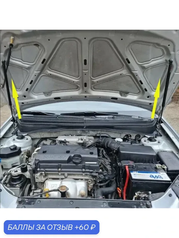 Газовые упоры капота для Kia Rio (JB) 2005-2011 "Амортизаторы" Киа Рио JB 2 шт — 60 баллов за отзыв Яндекс Маркет