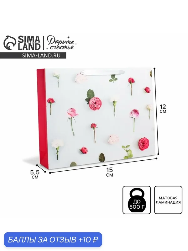 Подарочный пакет Дарите Счастье "Ты прекрасна", бумага, 12x15x5, 5 см — Дарите счастье, 10 баллов за отзыв Яндекс Маркет
