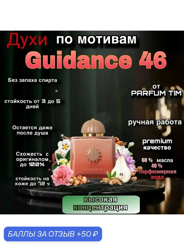 Духи концентрированные ручной работы по мотивам Guidance 46 (Ролик) 3 мл стойкие и шлейфовые — Parfumtim, 50 баллов за отзыв Яндекс Маркет