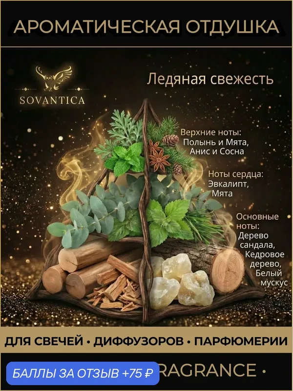 Ароматическая отдушка 50 г Ледяная свежесть (Icy freshness), Sovantica Fragrances — SOVANTICA, скидка по промокоду Яндекс Маркет