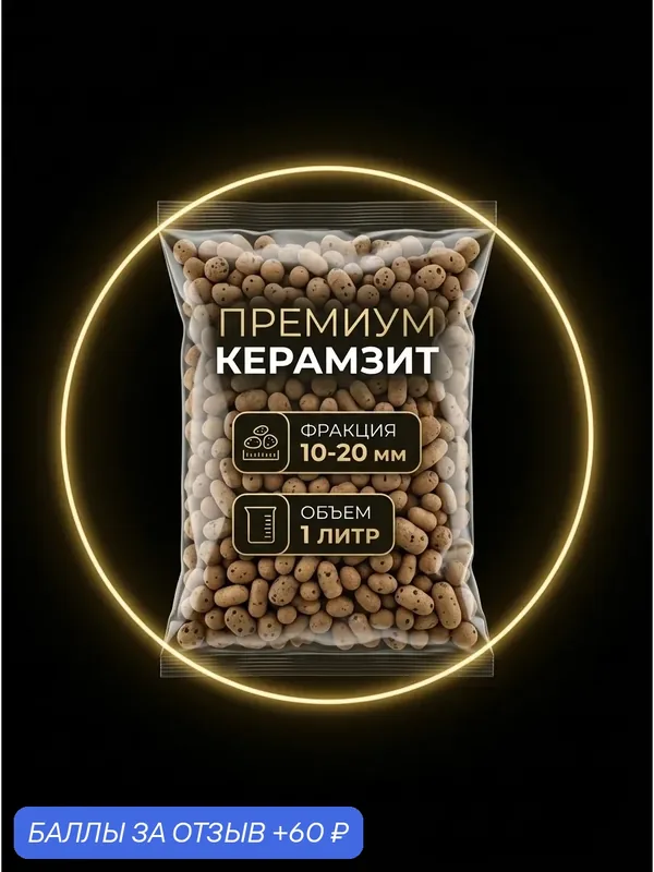 Керамзит 10-20мм 1л для растений и цветов средний — 60 баллов за отзыв Яндекс Маркет
