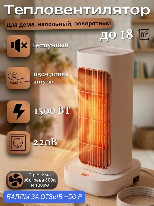 Портативный электрический обогреватель для дома тепловентилятор — FaizFull, 50 баллов за отзыв Яндекс Маркет