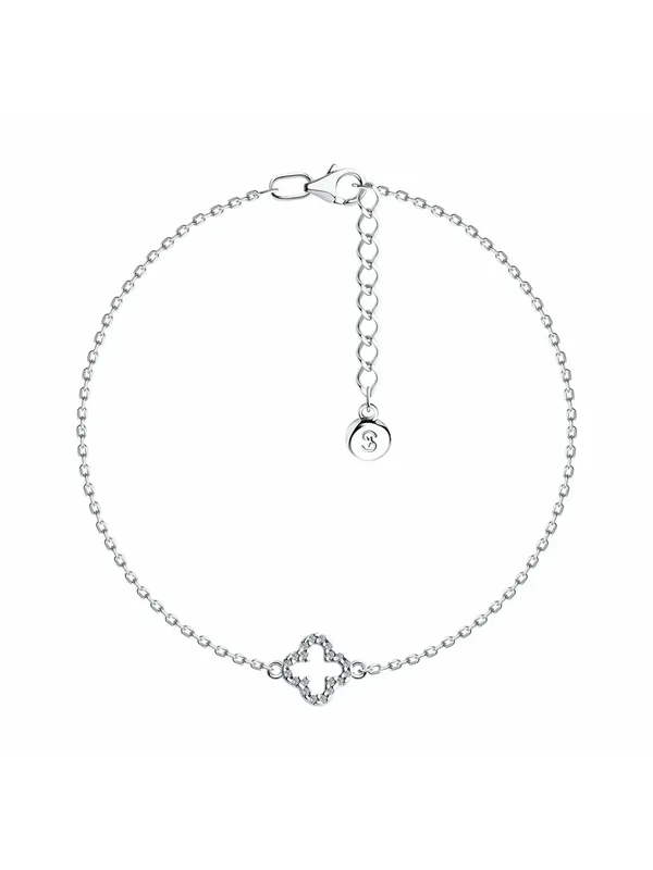 Браслет, серебро, 925 проба, родирование, фианит — Diamant online, скидка по промокоду Яндекс Маркет