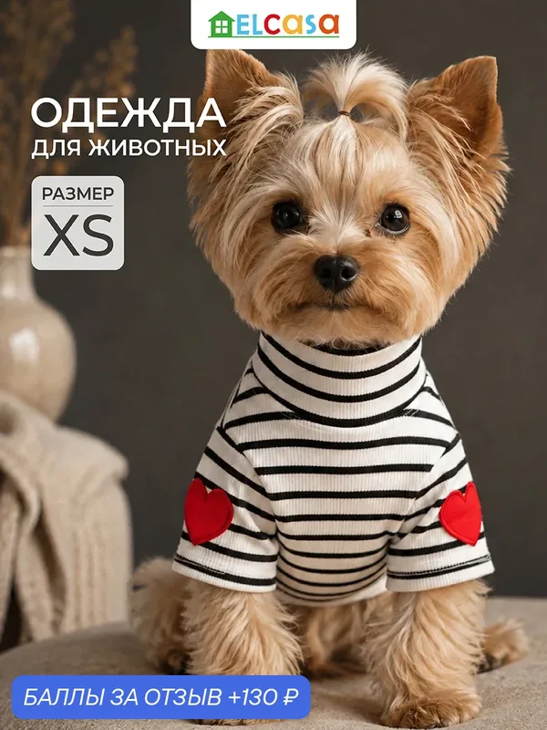 Одежда для животных водолазка XS ELCASA черный, для кошек и собак — EL CASA, 130 баллов за отзыв Яндекс Маркет