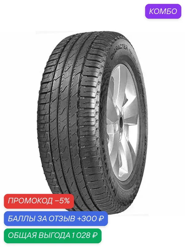 Шина Ikon Tyres Character Aqua SUV 225/60 R17 99H — IKON TYRES, промокод и 300 баллов за отзыв Яндекс Маркет