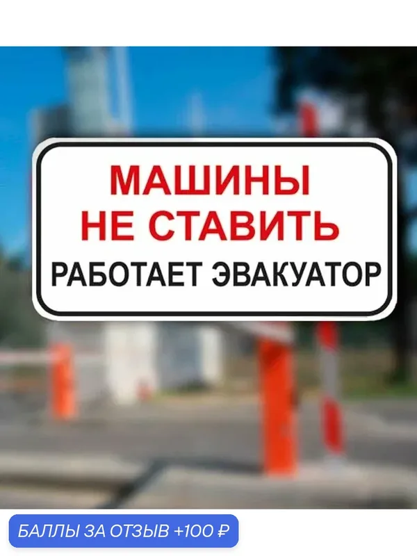 Информационный знак "Машины не ставить" 300х600мм, класс Iб — Романов Я. Г., 100 баллов за отзыв Яндекс Маркет