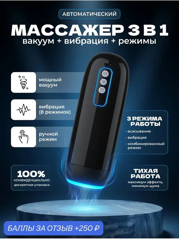 Мастурбатор мужской автоматический и реалистичный. Имитация рта, вагины и ануса — 250 баллов за отзыв Яндекс Маркет