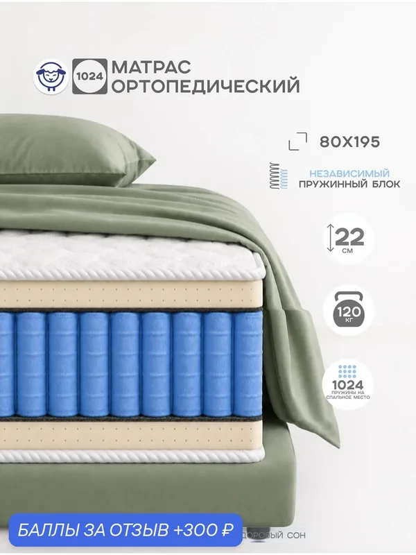 Ортопедический мягкий матрас с натуральным латексом 80х195, двусторонний, "Премиум Релакс", ортис — ОРТИС, 300 баллов за отзыв Яндекс Маркет