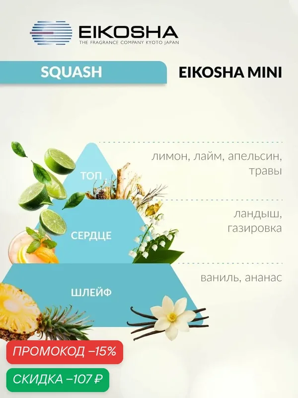 Запасной элемент для ароматизатора MINI REFILL - SQUASH — Eikosha, скидка по промокоду Яндекс Маркет