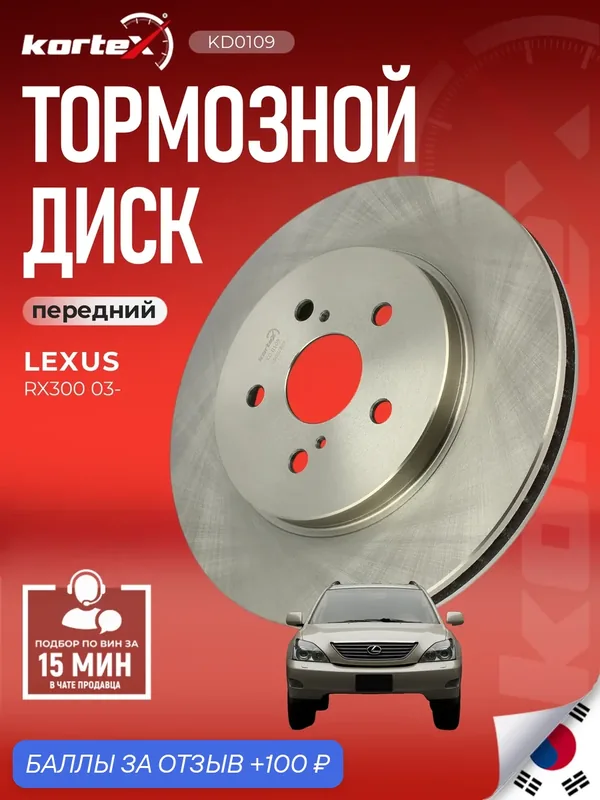 Тормозной диск передний вентилируемый Джили Атлас, Лексус Rx, Тойота Харриер, Huanghai Цишэн ST4351248080, PBD4493, K001627 — KORTEX, 100 баллов за отзыв Яндекс Маркет