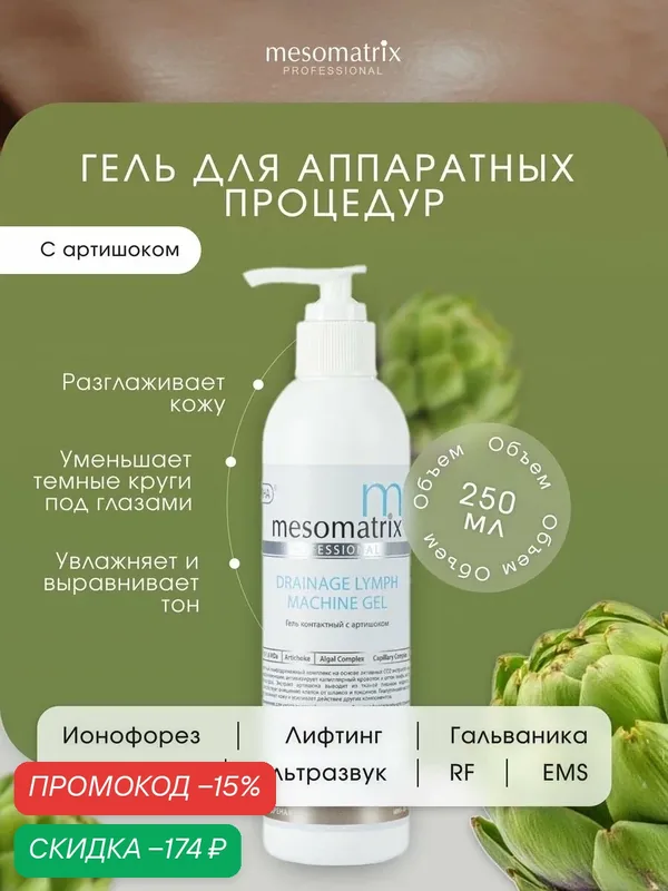 Аппаратный гель-проводник DRAINAGE LYMPH, от застойных явлений, Mesomatrix, 250 мл — Mesomatrix, скидка по промокоду Яндекс Маркет