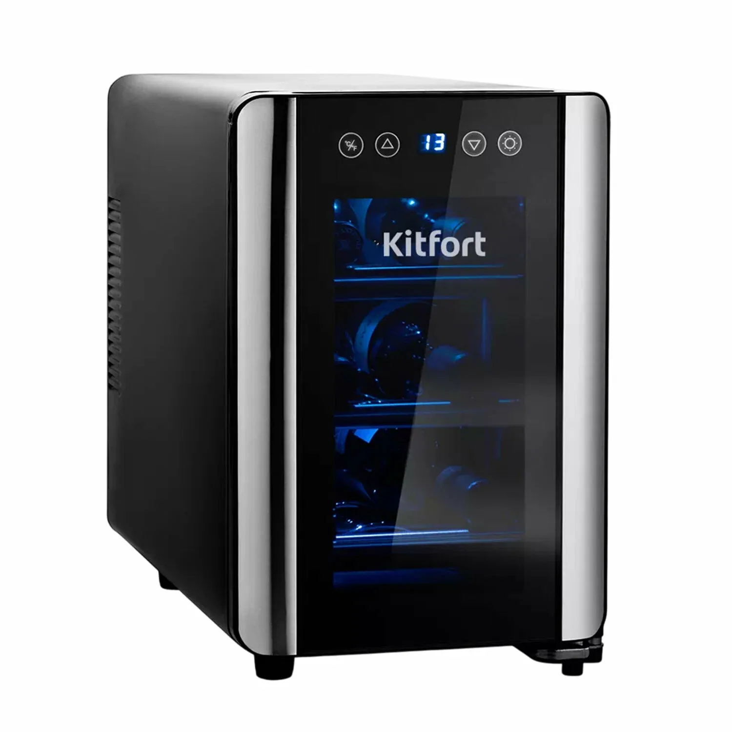 Винный шкаф Kitfort KT-2401, 6 бутылок вместительность, сенсорная панель — Kitfort, скидка по промокоду Яндекс Маркет