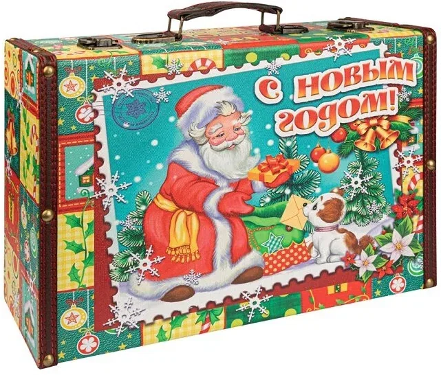 Деревянный чемоданчик для новогодних подарков "С Новым годом! 34*23, 5*13, 5 см". Арт. DY113X535-21 — ЗОДИАК-В, скидка по промокоду Яндекс Маркет