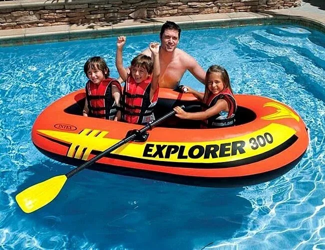 58332NP Intex Лодка Исследователь300 211х117х41см, в наборе весла и насос — Intex, скидка по промокоду Яндекс Маркет
