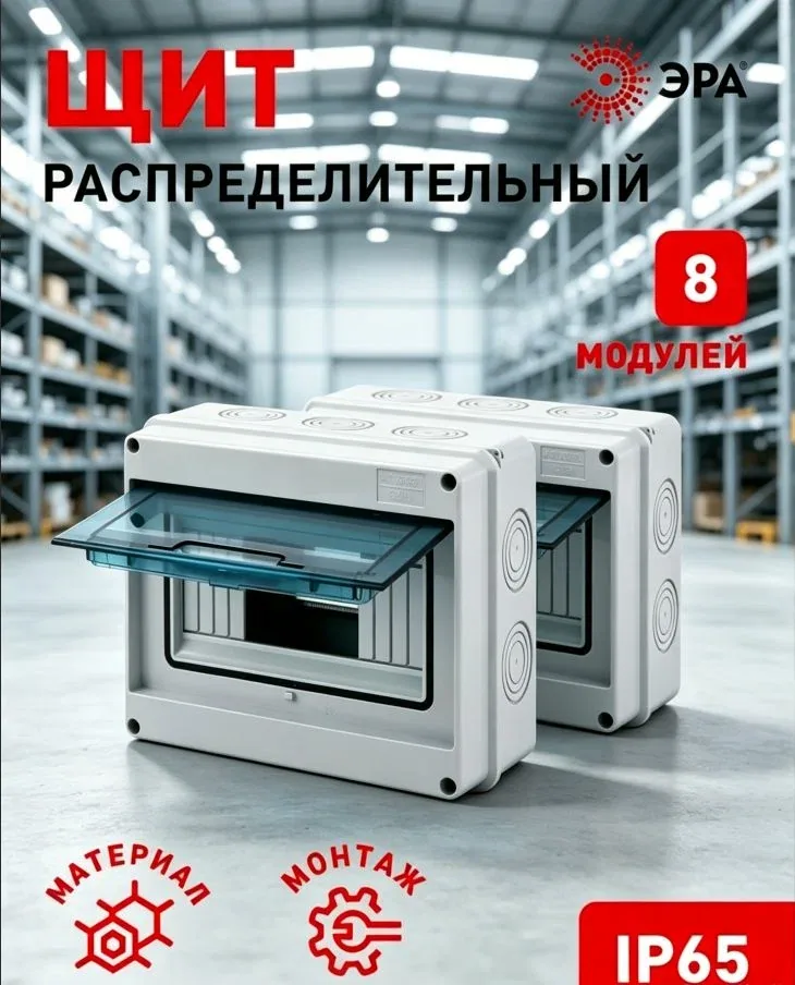 2 штуки Партия 8 модульных распределительных щитов с защитой IP65, упаковка по — скидка по промокоду Яндекс Маркет