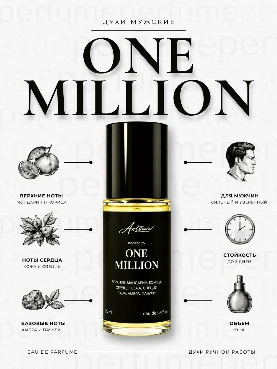 Духи One million 20 мл парфюмерная вода — Artsuev, скидка по промокоду Яндекс Маркет