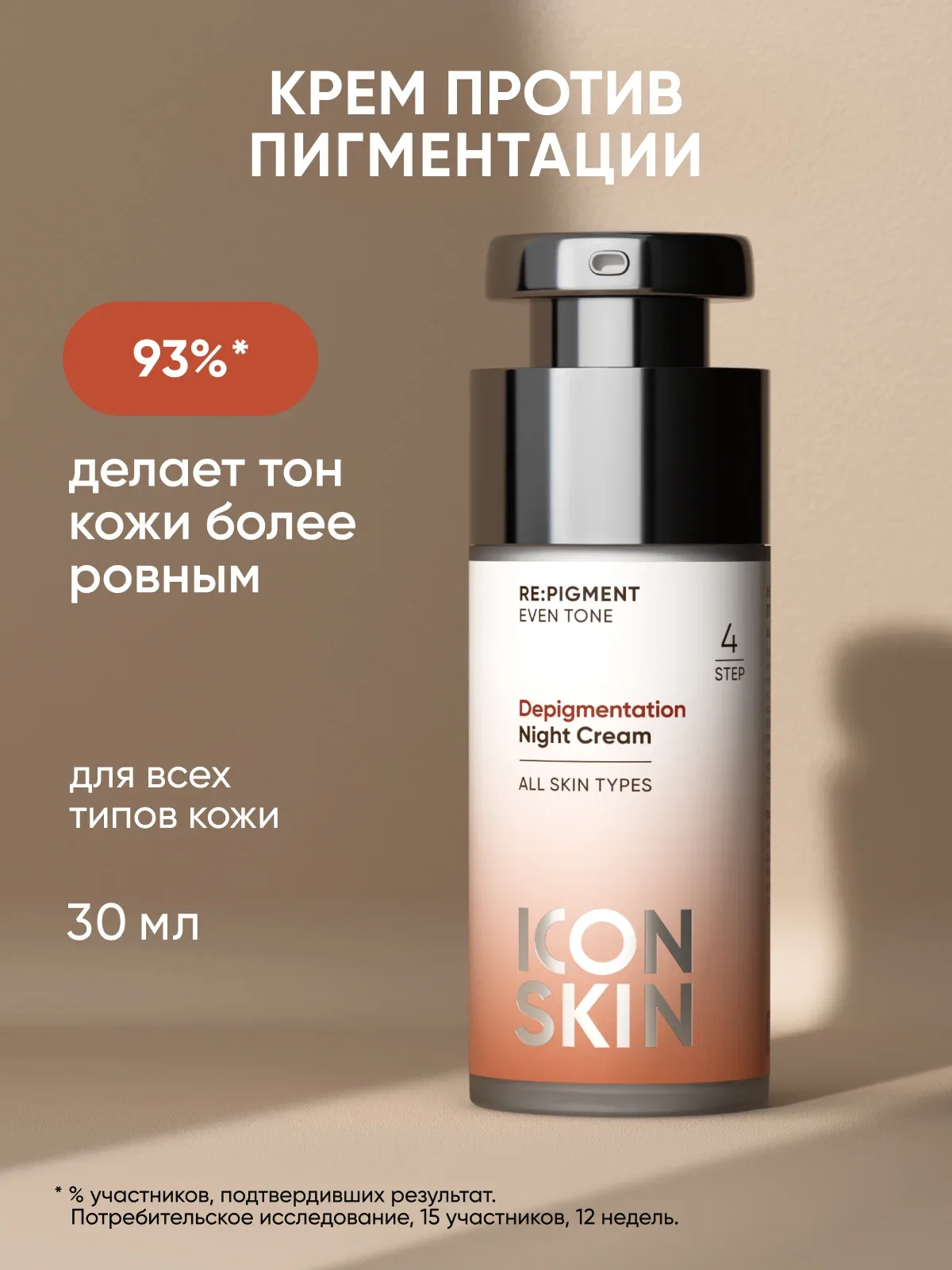 Крем ночной против пигментации с кислотами, церамидами и пантенолом Depigmentation Night Cream, 50мл — Icon Skin, скидка по промокоду Яндекс Маркет
