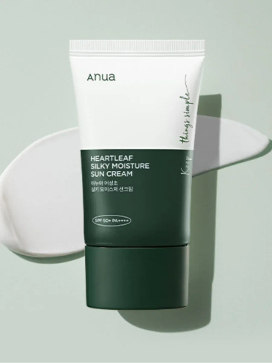 Успокаивающий солнцезащитный крем с экстрактом хауттюйнии ANUA Heartleaf Silky Moisture Sun Cream SPF50+ PA++++ wys4 — скидка по промокоду Яндекс Маркет
