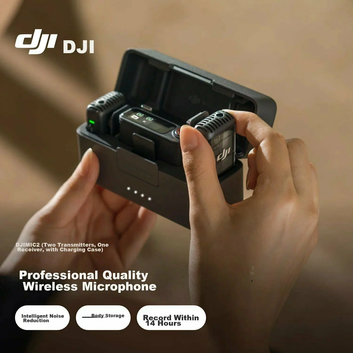 Беспроводной микрофонный комплект DJI Mic 2, для смартфона, два передатчика и приемник с чехлом — DJI, скидка по промокоду Яндекс Маркет