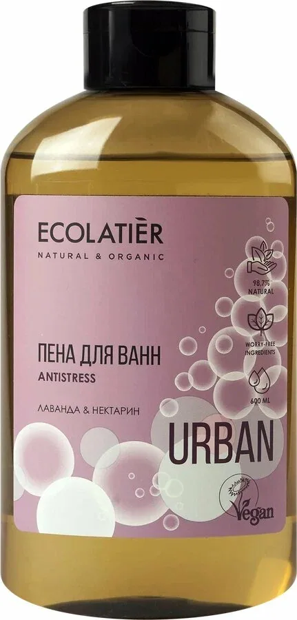 Пена для ванн ECOLATIER Лаванда&нектарин, 600мл, (3 шт) — ECOLATIER, скидка по промокоду Яндекс Маркет
