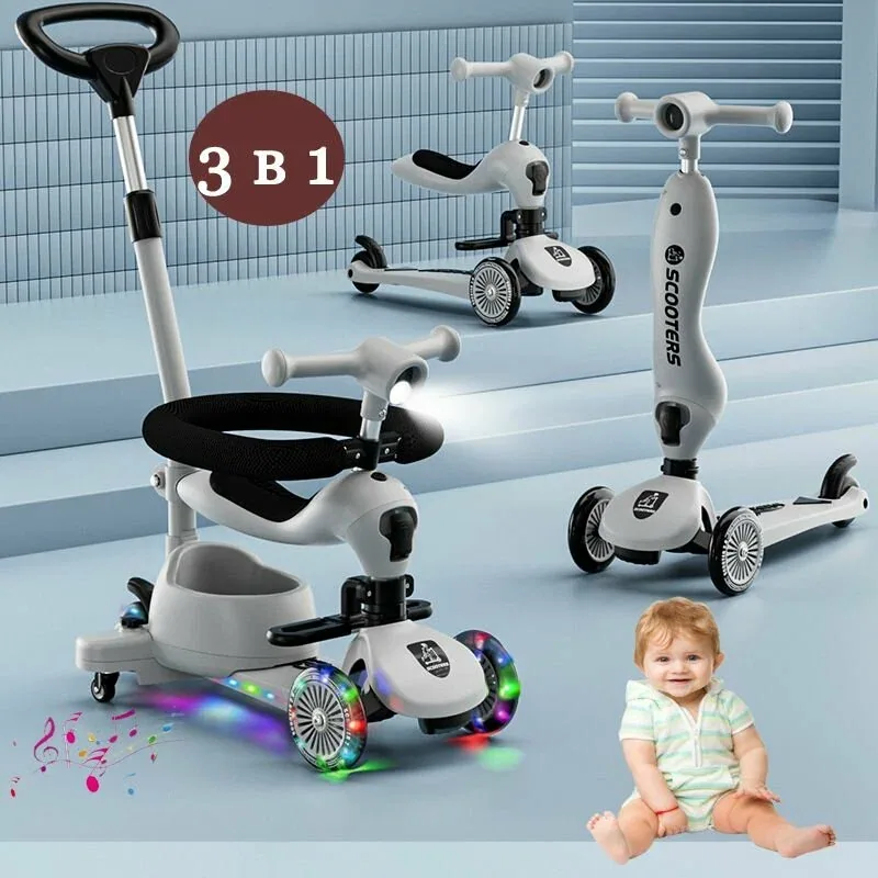 Детские трехколесные самокаты SCOOTER, Многофункциональный самокат "три в одном"CX ZY — скидка по промокоду Яндекс Маркет