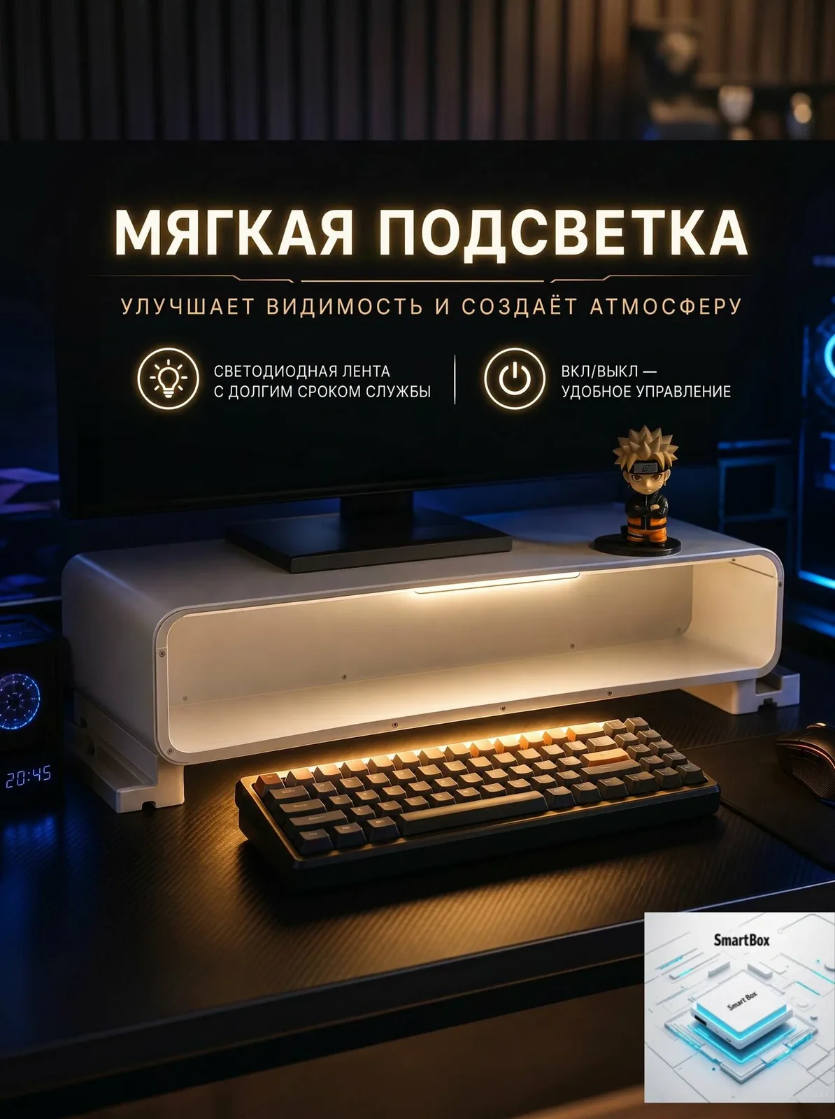 Полка для барной стойки Настольная Прямая, 60.2х20.99х14.99 см — скидка по промокоду Яндекс Маркет