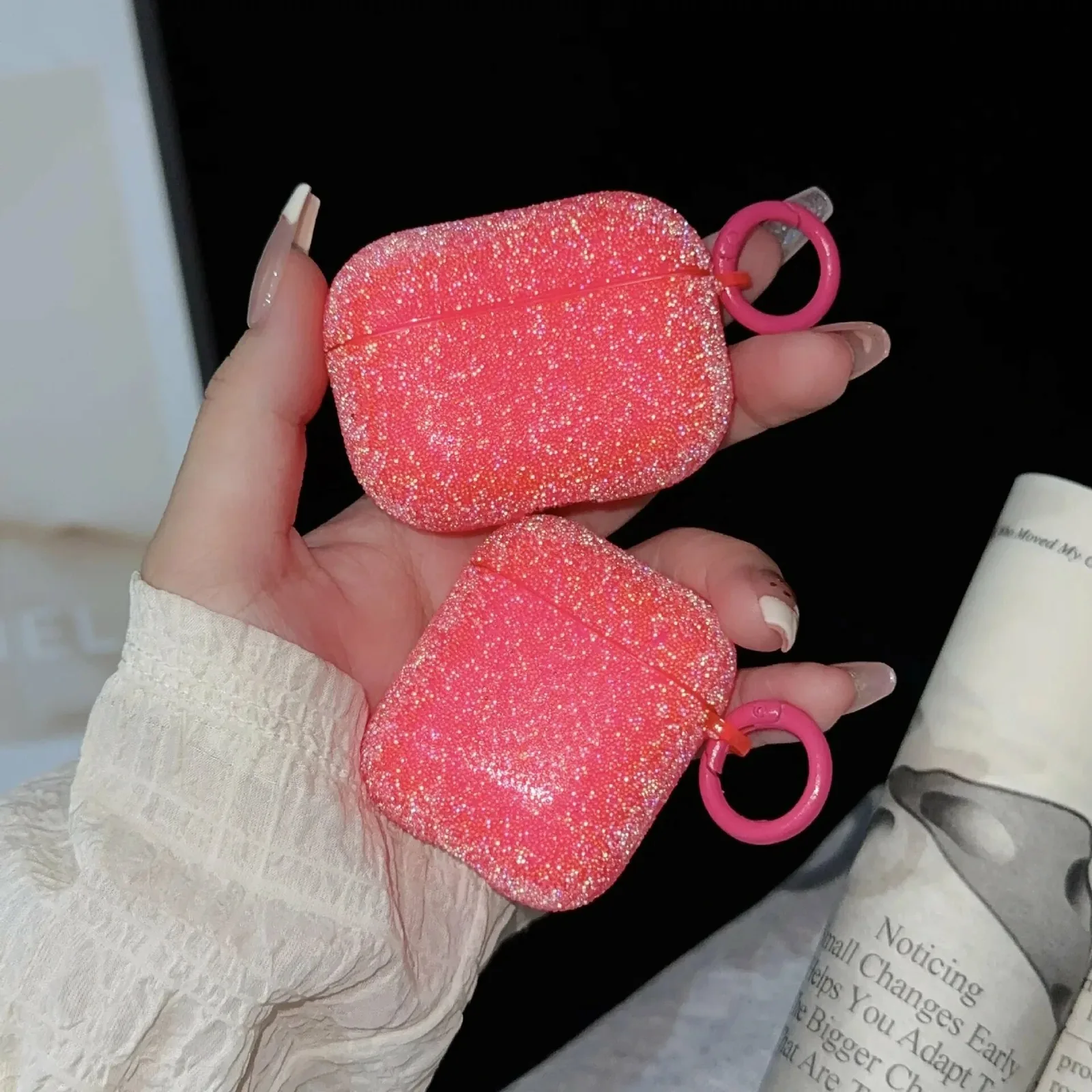 Блестящий чехол для AirPods Pro 3 Red — скидка по промокоду Яндекс Маркет