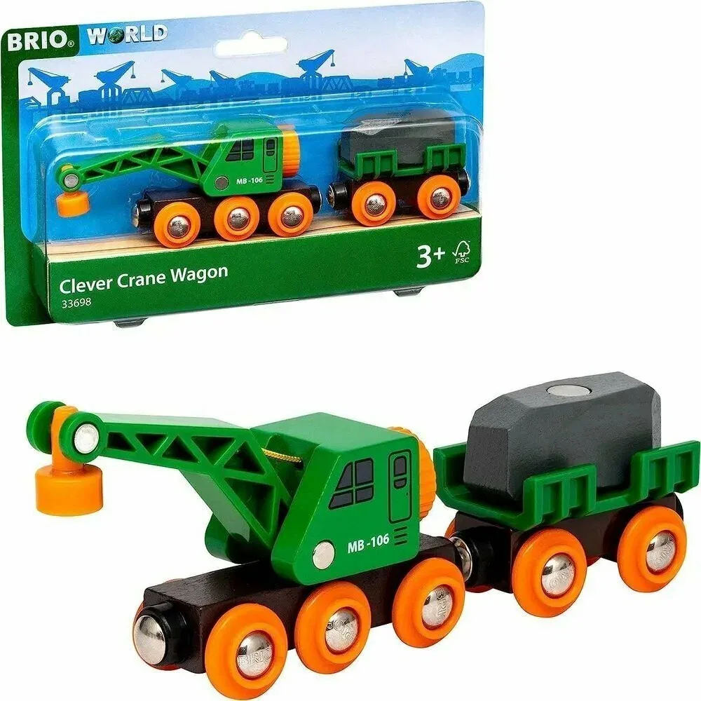 BRIO 33698 Вагон подъёмный кран деревянной ж/д — скидка по промокоду Яндекс Маркет