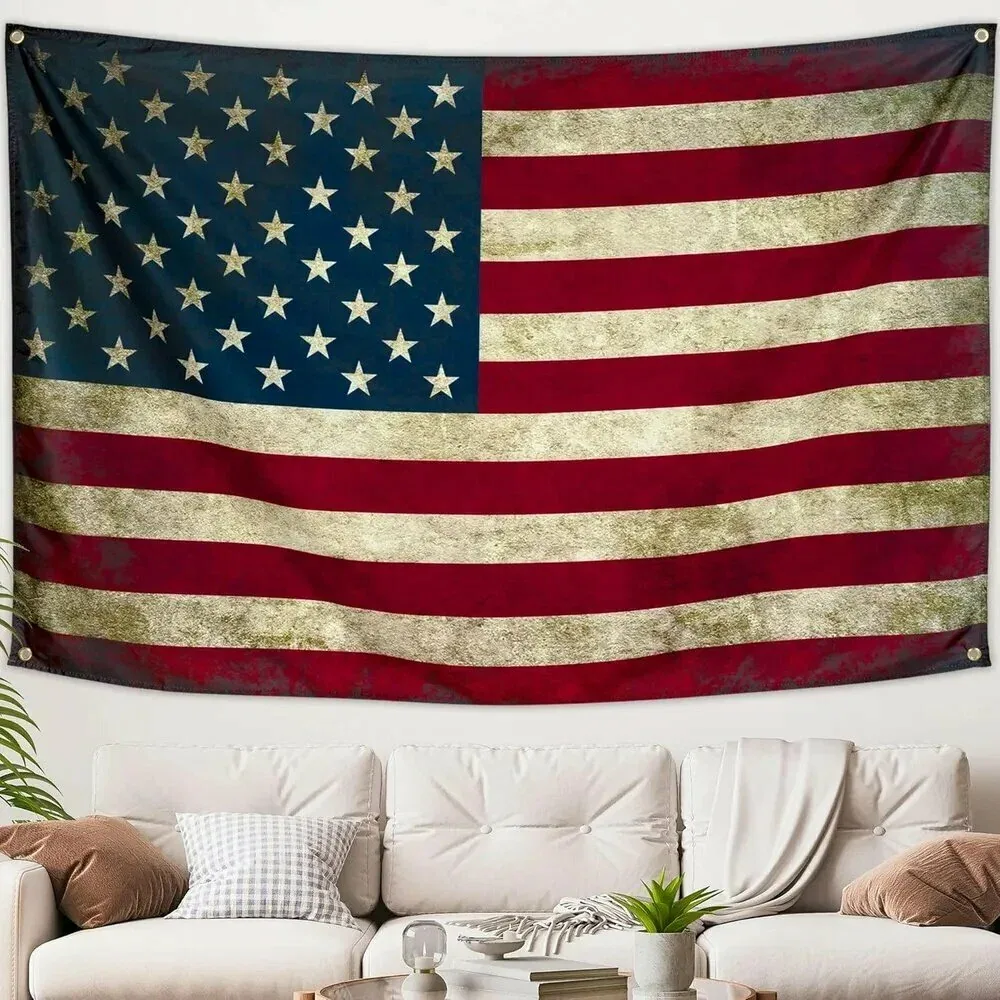 BeLOC Гобелен "гобелен с американским флагом винтажный ретро плакат США" 180x230 см — скидка по промокоду Яндекс Маркет