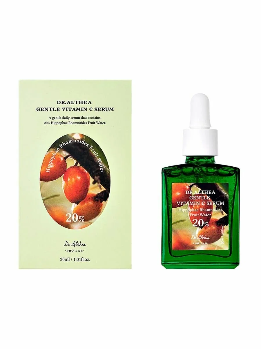 Сыворотка для лица DR. ALTHEA GENTLE VITAMIN C с витамином С и облепихой 30 мл — скидка по промокоду Яндекс Маркет