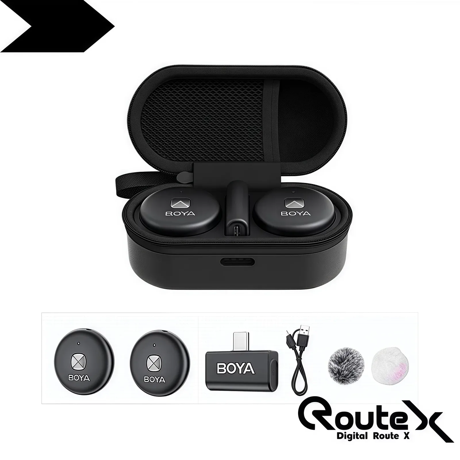 Портативный беспроводной микрофон BOYA Omic-U 2, 4 ГГц USB-C (черный) — BOYA, скидка по промокоду Яндекс Маркет