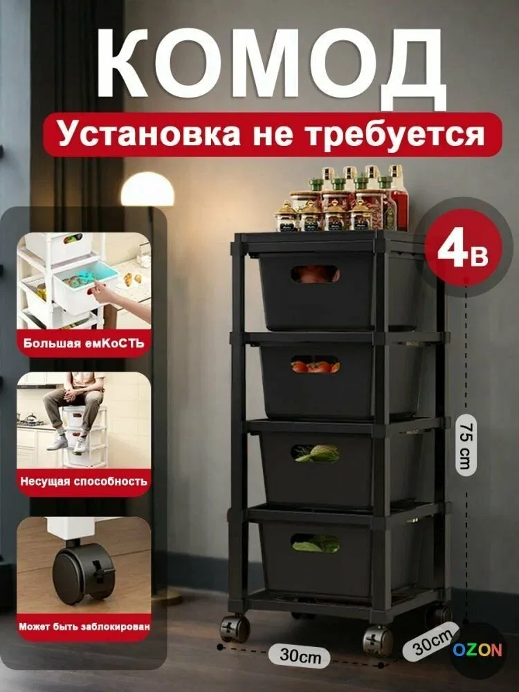 Полка для кухонной мебели Напольная Прямая, 30х30х75 см, 1 шт. — скидка по промокоду Яндекс Маркет