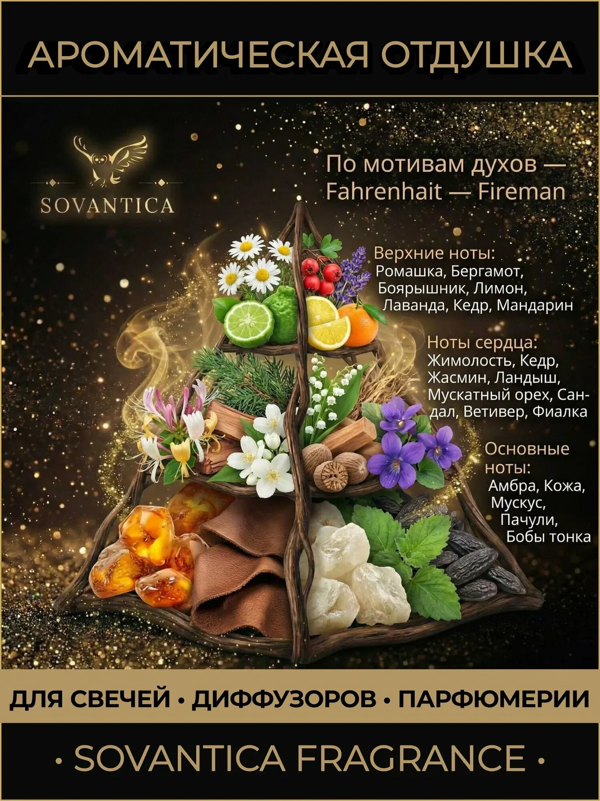 C • Парфюмерная отдушка 50 г Fahrenhait m Fireman, Sovantica Fragrances — SOVANTICA, скидка по промокоду Яндекс Маркет
