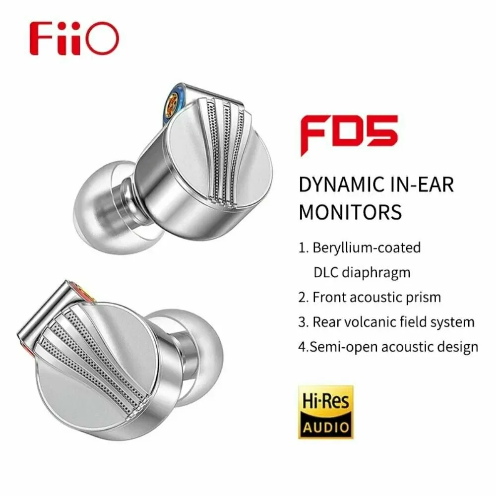 FIIO FD5 Динамические наушники со сменными звуковыми трубками-вкладышами и разъемом 2, 5 мм/3, 5 мм/4, 4 мм — Fiio, скидка по промокоду Яндекс Маркет