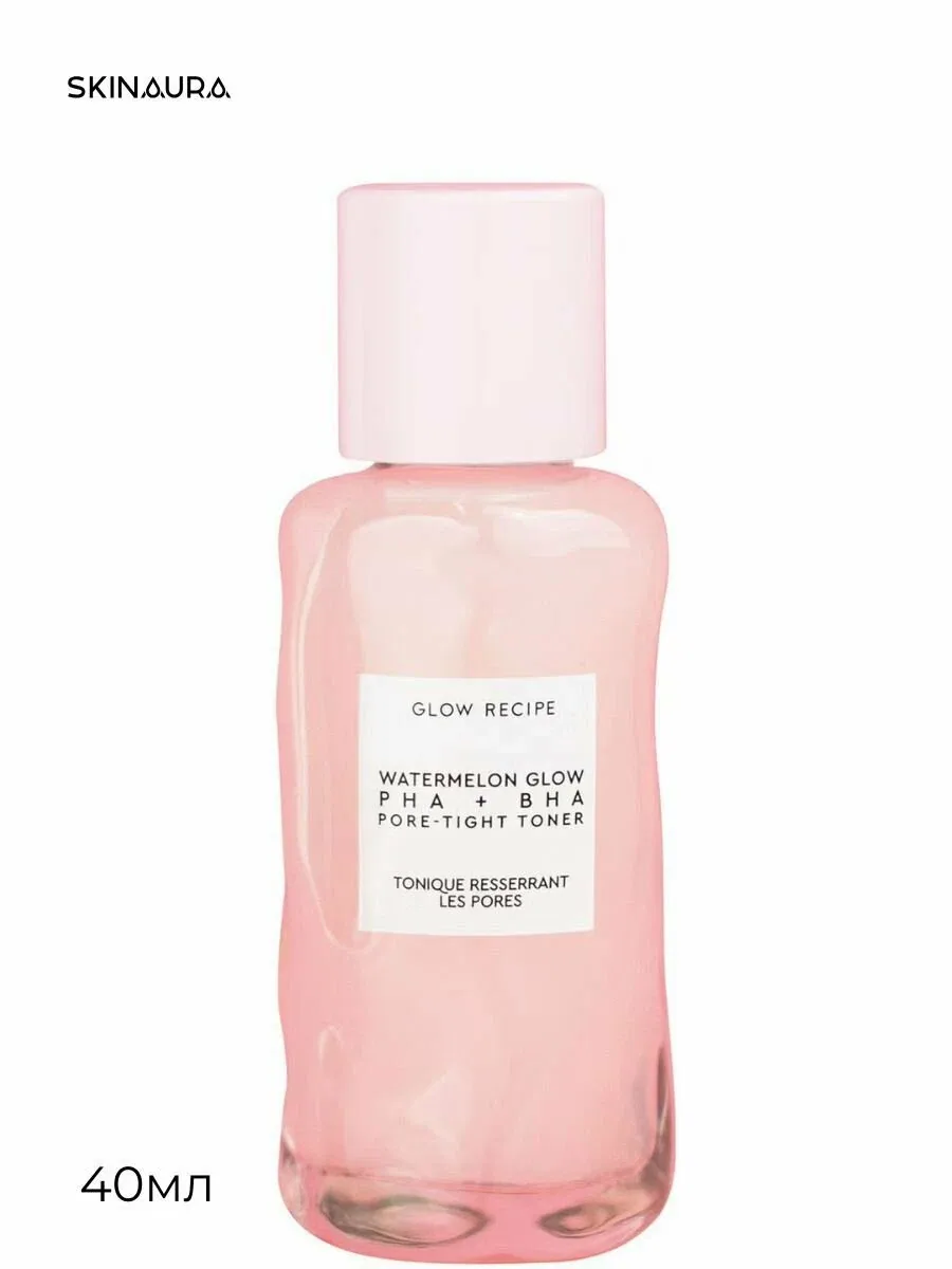 Glow Recipe тоник для сужения пор и выравнивания кожи с кислотами, Watermelon Glow PHA+BHA pore-tight toner 40ml — скидка по промокоду Яндекс Маркет